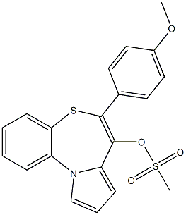 Methanesulfonic acid [6-(4-methoxyphenyl)pyrrolo[2,1-d][1,5]benzothiazepin-7-yl] ester Struktur