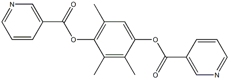 Dinicotinic acid 2,3,5-trimethyl-p-phenylene ester Struktur