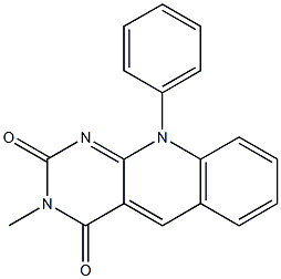 3-Methyl-10-phenylpyrimido[4,5-b]quinoline-2,4(3H,10H)-dione Struktur