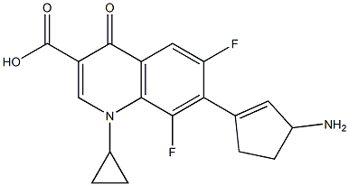 7-(3-Aminocyclopenta-1-enyl)-6,8-difluoro-1-cyclopropyl-1,4-dihydro-4-oxoquinoline-3-carboxylic acid Struktur