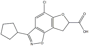 5-Chloro-7,8-dihydro-3-cyclopentylfuro[2,3-g][1,2]benzisoxazole-7-carboxylic acid Struktur