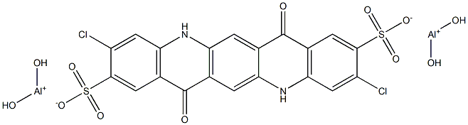 3,10-Dichloro-5,7,12,14-tetrahydro-7,14-dioxoquino[2,3-b]acridine-2,9-disulfonic acid bis(dihydroxyaluminum) salt Struktur