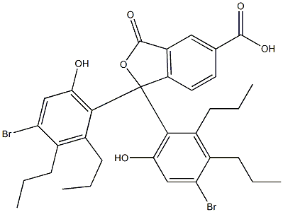 1,1-Bis(4-bromo-6-hydroxy-2,3-dipropylphenyl)-1,3-dihydro-3-oxoisobenzofuran-5-carboxylic acid Struktur