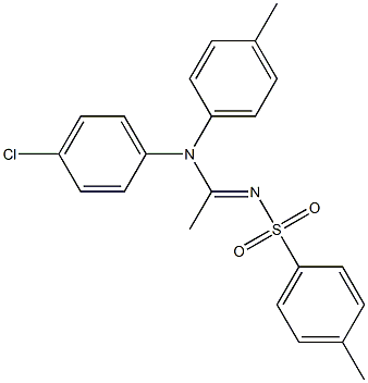 N1-(p-Methylphenyl)-N1-(p-chlorophenyl)-N2-[(p-methylphenyl)sulfonyl]acetamidine Struktur