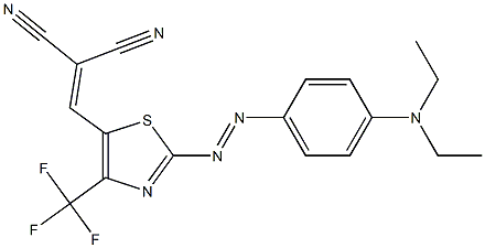 [[4-(Trifluoromethyl)-2-[[4-(diethylamino)phenyl]azo]thiazol-5-yl]methylene]malononitrile Struktur