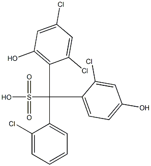 (2-Chlorophenyl)(2-chloro-4-hydroxyphenyl)(2,4-dichloro-6-hydroxyphenyl)methanesulfonic acid Struktur