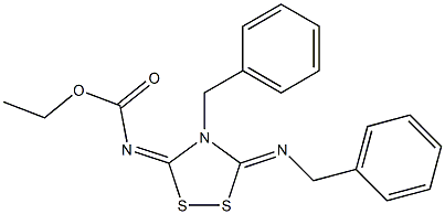 3-[(Ethoxycarbonyl)imino]-4-benzyl-5-(benzylimino)-1,2,4-dithiazolidine Struktur