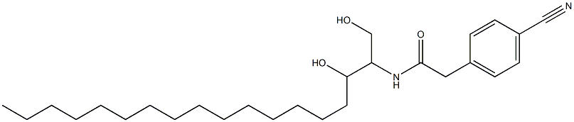 N-[2-Hydroxy-1-(hydroxymethyl)heptadecyl]-4-cyanobenzeneacetamide Struktur