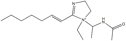 1-[1-(Acetylamino)ethyl]-1-ethyl-2-(1-heptenyl)-2-imidazoline-1-ium Struktur