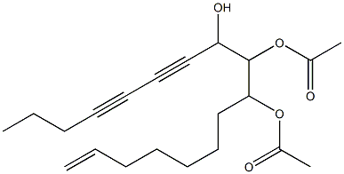 1-Heptadecene-11,13-diyne-8,9,10-triol 8,9-diacetate Struktur