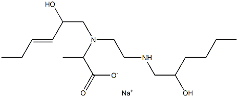 2-[N-(2-Hydroxy-3-hexenyl)-N-[2-(2-hydroxyhexylamino)ethyl]amino]propionic acid sodium salt Struktur