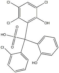 (2-Chlorophenyl)(2,3,5-trichloro-6-hydroxyphenyl)(2-hydroxyphenyl)methanesulfonic acid Struktur