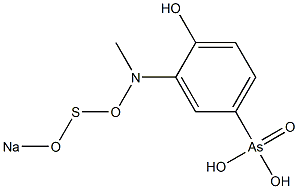 [3-(Sodiooxythiooxymethylamino)-4-hydroxyphenyl]arsonic acid Struktur