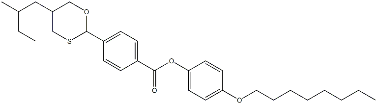 (+)-4-[5-(2-Methylbutyl)-1,3-oxathian-2-yl]benzoic acid 4-octyloxyphenyl ester Struktur