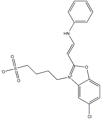 4-[[2-(2-Anilinovinyl)-5-chlorobenzoxazol-3-ium]-3-yl]-1-butanesulfonate Struktur