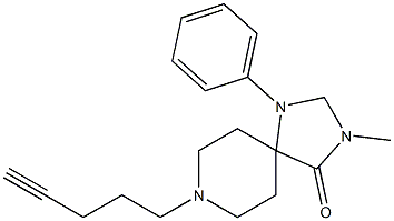 3-Methyl-8-(4-pentynyl)-1-phenyl-1,3,8-triazaspiro[4.5]decan-4-one Struktur