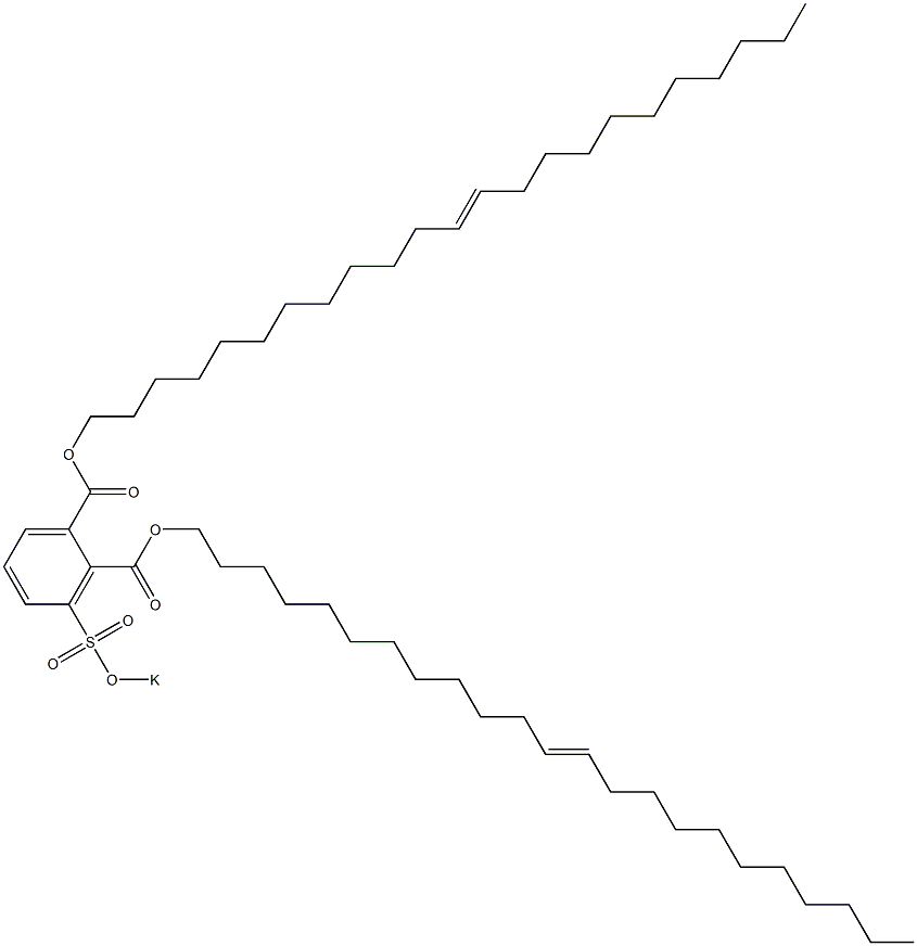 3-(Potassiosulfo)phthalic acid di(12-tricosenyl) ester Struktur