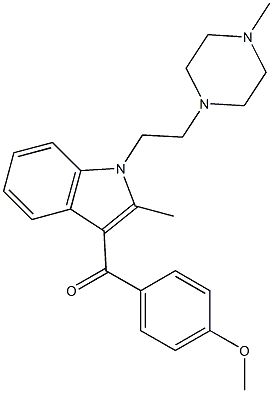 1-[2-(4-Methyl-1-piperazinyl)ethyl]-3-(4-methoxybenzoyl)-2-methyl-1H-indole Struktur