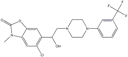 5-Chloro-3-methyl-6-[2-[4-[3-(trifluoromethyl)phenyl]piperazin-1-yl]-1-hydroxyethyl]benzoxazol-2(3H)-one Struktur