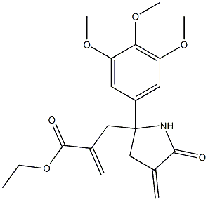 2-[[[5-(3,4,5-Trimethoxyphenyl)-2-oxo-3-methylenepyrrolidin]-5-yl]methyl]propenoic acid ethyl ester Struktur