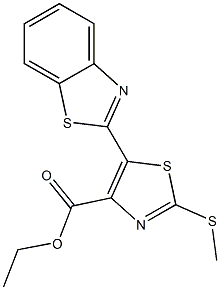 5-(Benzothiazol-2-yl)-2-(methylthio)thiazole-4-carboxylic acid ethyl ester Struktur