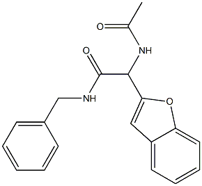 2-Acetylamino-2-(benzofuran-2-yl)-N-benzylacetamide Struktur