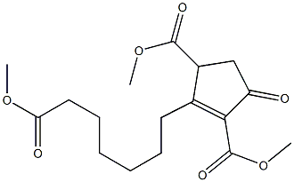 1-Oxo-3-(6-methoxycarbonylhexyl)-2-cyclopentene-2,4-dicarboxylic acid dimethyl ester Struktur