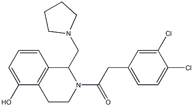 1,2,3,4-Tetrahydro-1-[(pyrrolidin-1-yl)methyl]-2-[(3,4-dichlorophenyl)acetyl]isoquinolin-5-ol Struktur