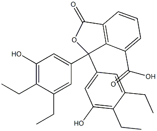 1,1-Bis(3,4-diethyl-5-hydroxyphenyl)-1,3-dihydro-3-oxoisobenzofuran-7-carboxylic acid Struktur