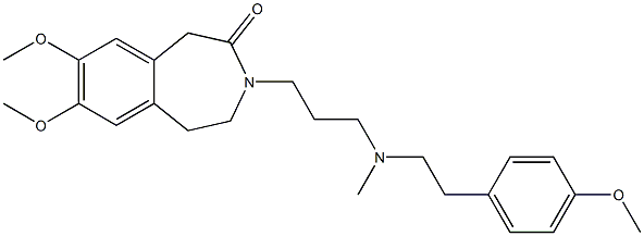 4,5-Dihydro-7,8-dimethoxy-3-[3-[N-methyl-2-(4-methoxyphenyl)ethylamino]propyl]-1H-3-benzazepin-2(3H)-one Struktur