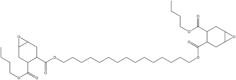 Bis[2-(butoxycarbonyl)-4,5-epoxy-1-cyclohexanecarboxylic acid]1,15-pentadecanediyl ester Struktur