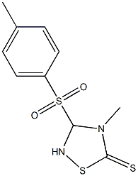 4-Methyl-3-[(4-methylphenyl)sulfonyl]-1,2,4-thiadiazolidine-5-thione Struktur