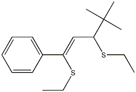 (Z)-1,3-Bis(ethylthio)-1-phenyl-4,4-dimethyl-1-pentene Struktur