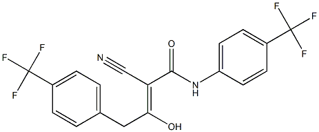 4,N-Bis(4-trifluoromethylphenyl)-2-cyano-3-hydroxy-2-butenamide Struktur