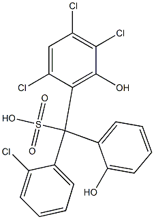 (2-Chlorophenyl)(2,4,5-trichloro-6-hydroxyphenyl)(2-hydroxyphenyl)methanesulfonic acid Struktur