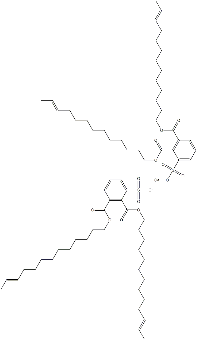 Bis[2,3-di(11-tridecenyloxycarbonyl)benzenesulfonic acid]calcium salt Struktur