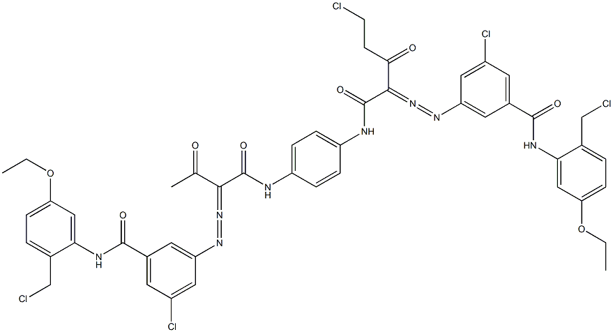 3,3'-[2-(Chloromethyl)-1,4-phenylenebis[iminocarbonyl(acetylmethylene)azo]]bis[N-[2-(chloromethyl)-5-ethoxyphenyl]-5-chlorobenzamide] Struktur