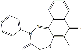 6-Methyl-2,4-dihydro-2-phenylnaphth[2,1-b][1,4,5]oxadiazepine-3,7-dione Struktur