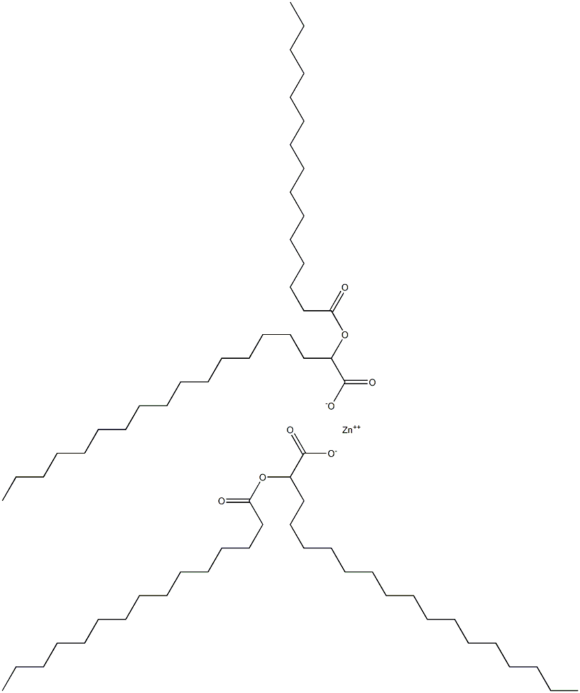 Bis(2-pentadecanoyloxyoctadecanoic acid)zinc salt Struktur