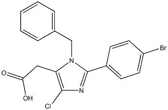 2-(4-Bromophenyl)-1-benzyl-4-chloro-1H-imidazole-5-acetic acid Struktur