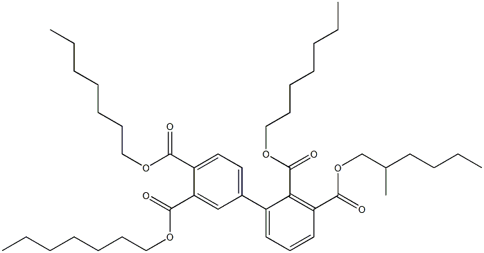 1,1'-Biphenyl-2,3,3',4'-tetracarboxylic acid 2,3',4'-triheptyl 3-(2-methylhexyl) ester Struktur