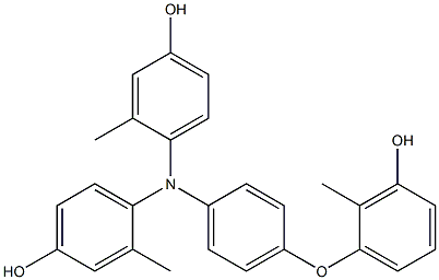 N,N-Bis(4-hydroxy-2-methylphenyl)-4-(3-hydroxy-2-methylphenoxy)benzenamine Struktur