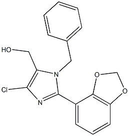 1-Benzyl-2-(2,3-methylenedioxyphenyl)-4-chloro-5-hydroxymethyl-1H-imidazole Struktur