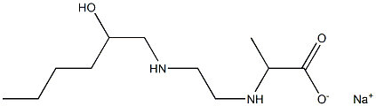 2-[N-[2-[N-(2-Hydroxyhexyl)amino]ethyl]amino]propionic acid sodium salt Struktur