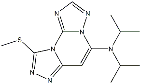 9-Methylthio-5-diisopropylaminobis[1,2,4]triazolo[1,5-a:4',3'-c]pyrimidine Struktur