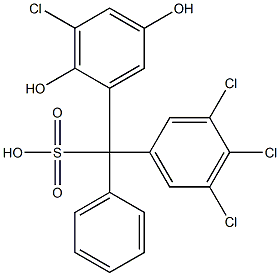 (3-Chloro-2,5-dihydroxyphenyl)(3,4,5-trichlorophenyl)phenylmethanesulfonic acid Struktur