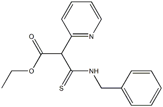 N-(Phenylmethyl)-2-ethoxycarbonyl-2-(2-pyridyl)thioacetamide Struktur