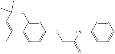 2-[[2,2-Dimethyl-4-methyl-2H-1-benzopyran-7-yl]oxy]acetanilide Struktur