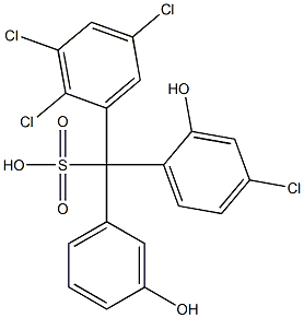 (4-Chloro-2-hydroxyphenyl)(2,3,5-trichlorophenyl)(3-hydroxyphenyl)methanesulfonic acid Struktur