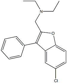 5-Chloro-2-(diethylaminomethyl)-3-phenylbenzofuran Struktur